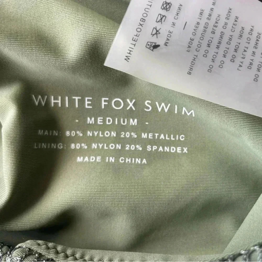 NWT White Fox swim bandeau halter shimmer green bikini top ✨ - Picture 4 of 5